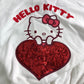 Hello Kitty Sweatshirt 2-3 Years Girls White Heart Design Red Sequin Print