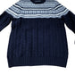 Men's Navy Blue Fair Isle Lambswool Sweater Size Small