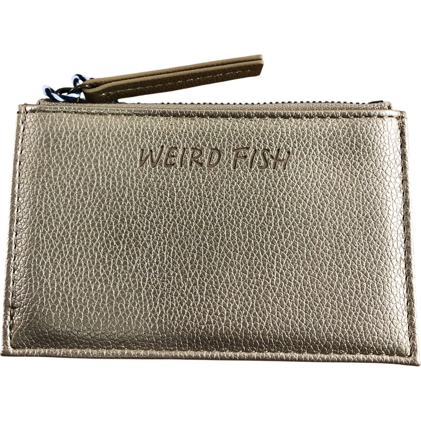 Weird Fish Wallet Vegan Leather Gold Zip Closure Card Holder