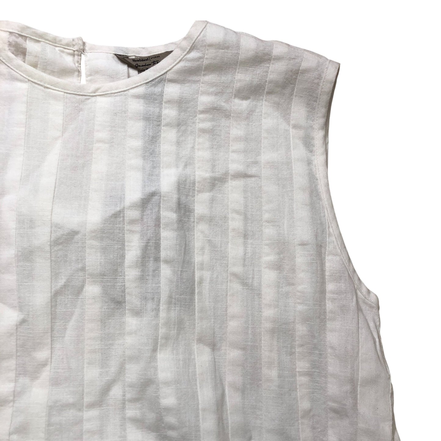 River Island Studios Pleated White Vest Top Size 6