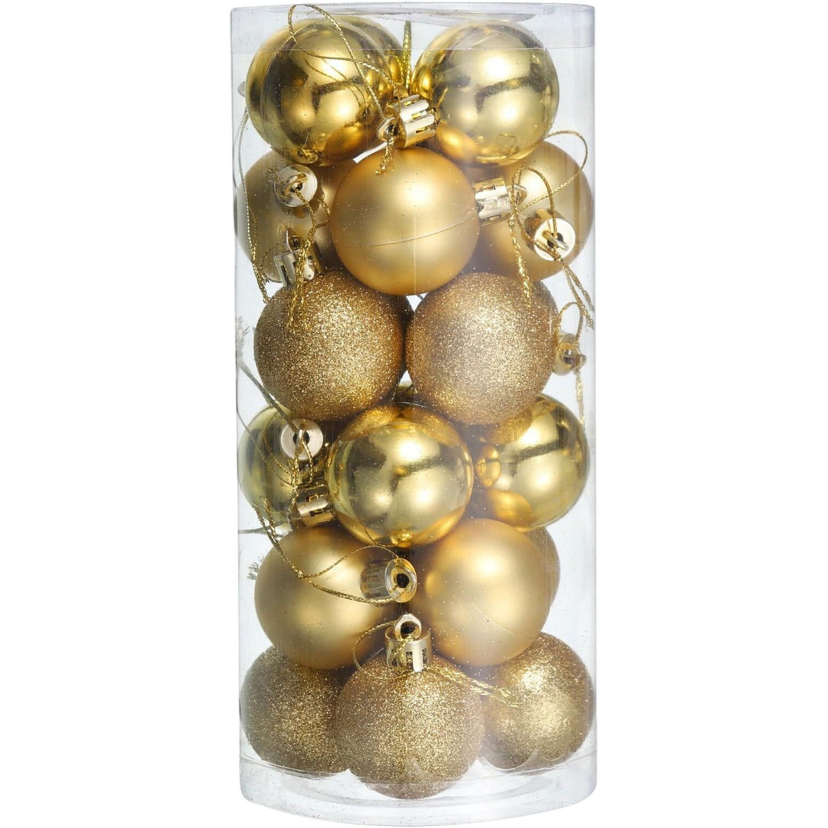 Christmas Tree Decorations Gold Baubles Pack of 24