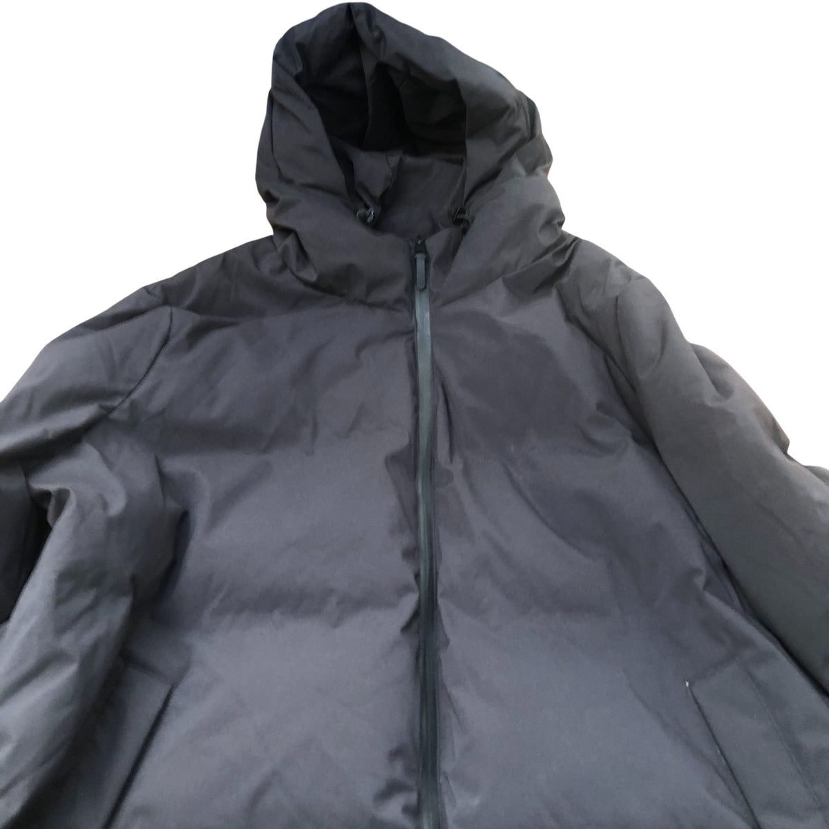 Longline Padded Coat Black Hooded Waterproof Outdoor Wear XL