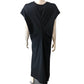 Branded Elegant Black Maxi Dress Women's Cap Sleeve V Neck UK 16