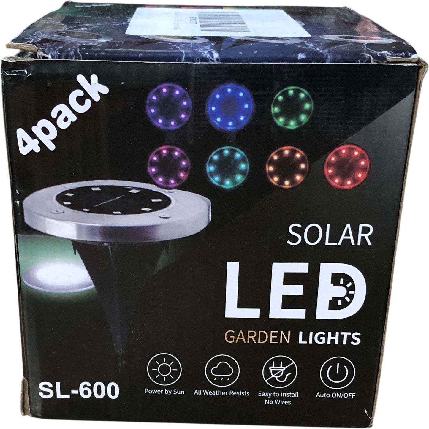 Solar LED Garden Lights SL-600 4 Pack Landscape Pathway Lighting Outdoor
