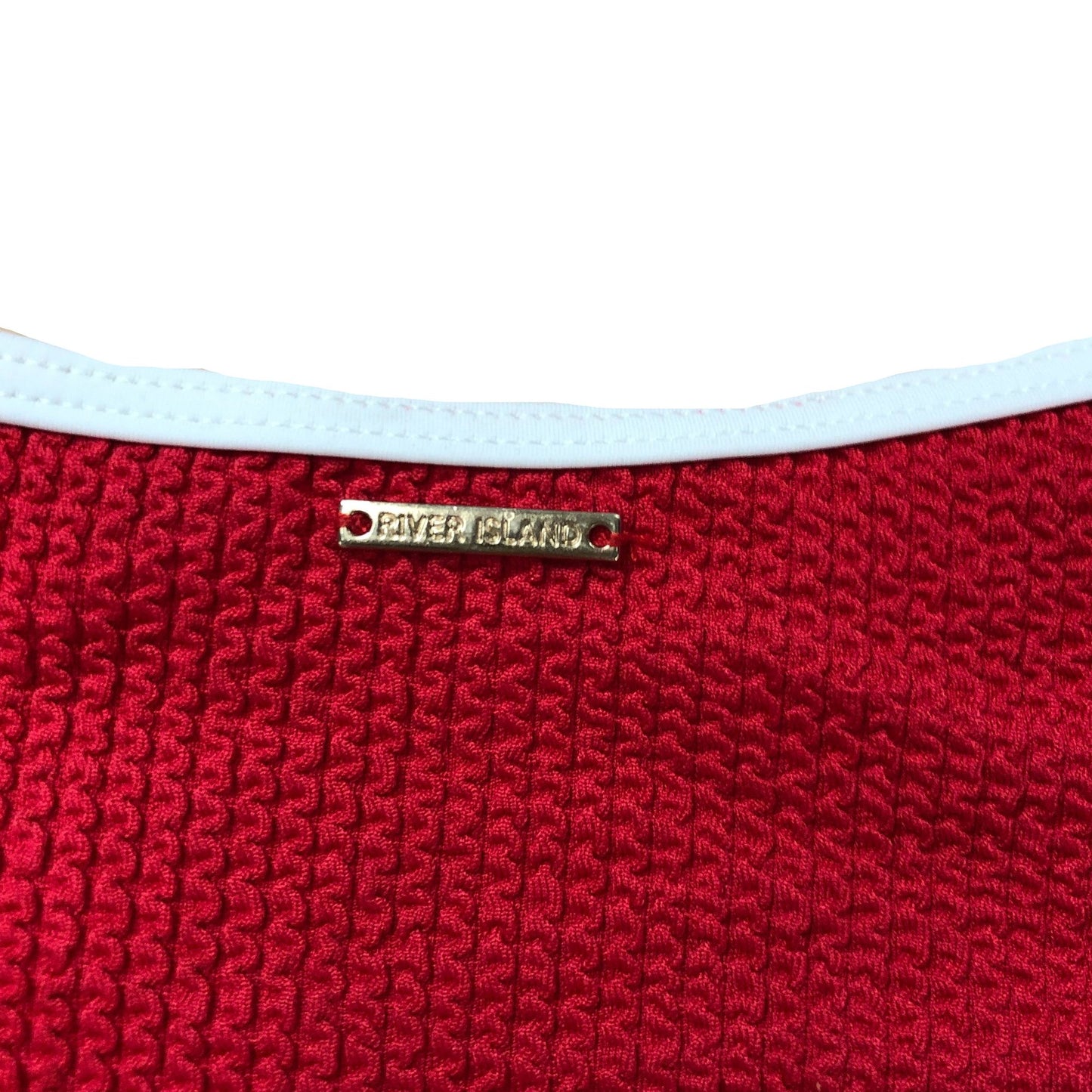 River Island Poolside Bikini Bottoms Women's Red Swimwear High Waisted Size 8