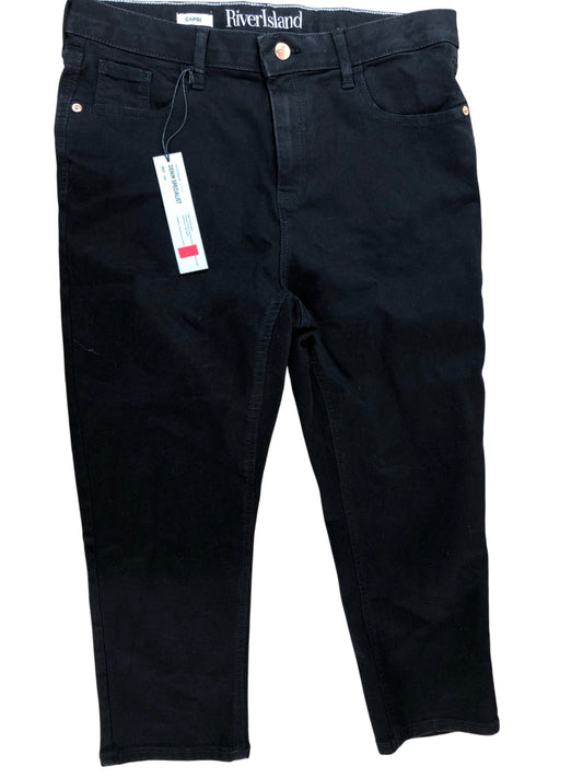 River Island Capri Jeans UK14 Women's Black Radical Romance Denim Trousers