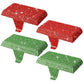 Christmas Mantle Stocking Holders - 4 Pieces Red Green Glitter