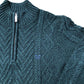 Crew Clothing Company Quarter Zip Neck Cable Sweater Dark Green Size M