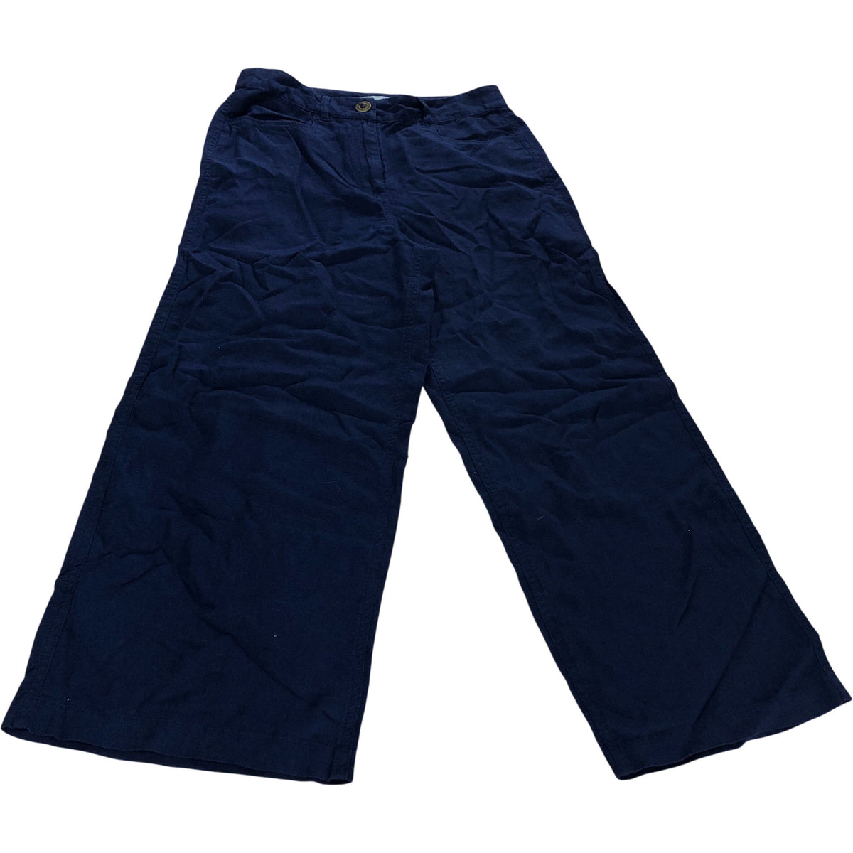 Harper Linen Blend Culotte UK18 Women's Dark Blue Wide Leg Trousers
