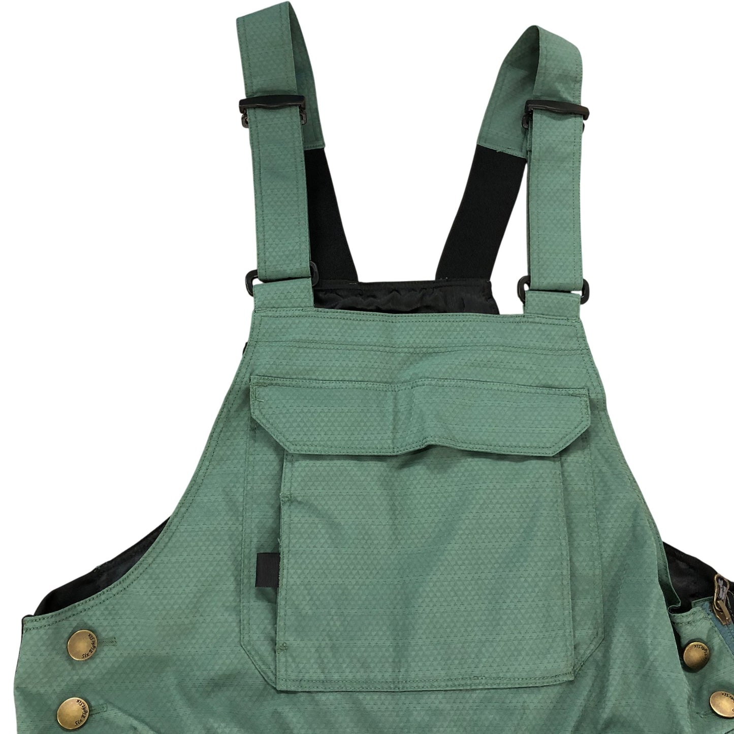 686 Snow Pants Dark Green Waterproof Insulated Trousers with Bib Size Medium