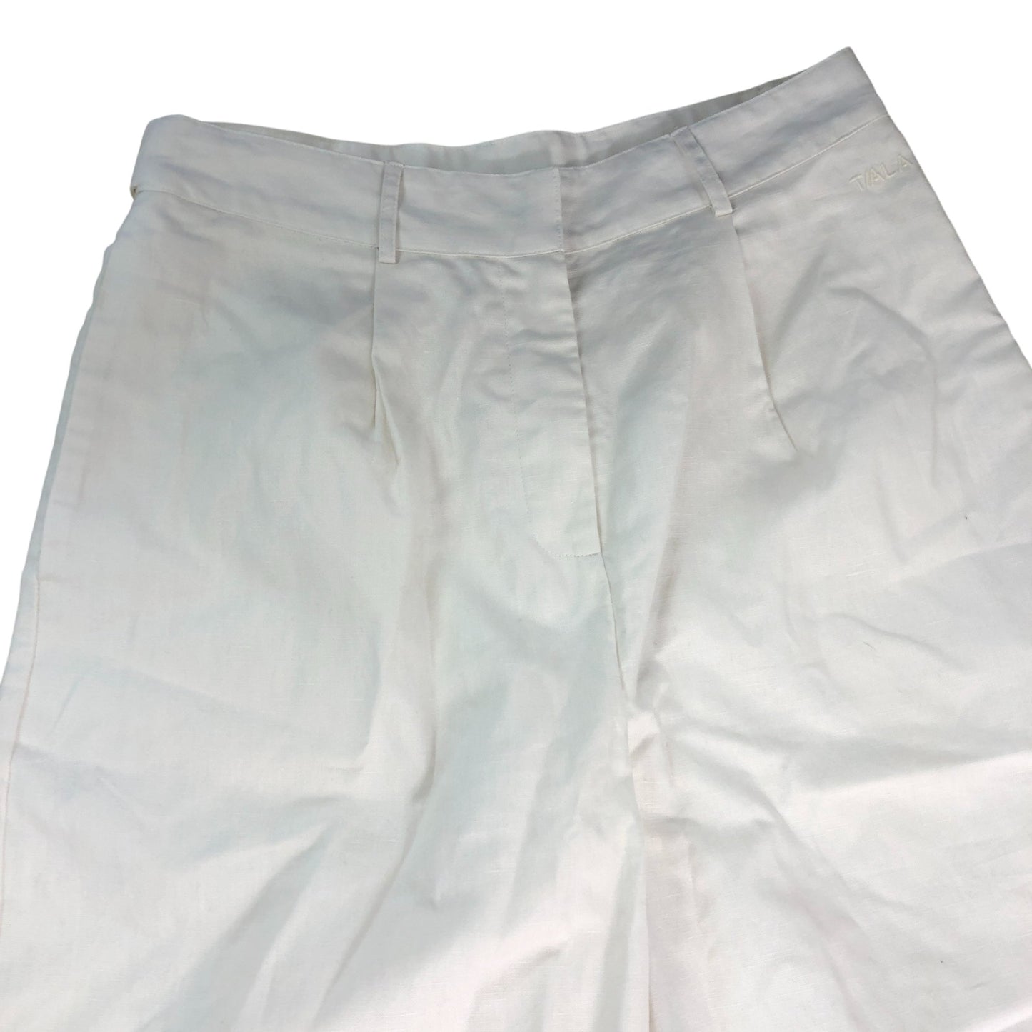 TALA Wide Leg Linen Trousers Size Small Women's Coconut Milk Natural Fabric