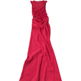 River Island Red Long Dress Women Sleeveless Ruched Maxi Evening Wear XS