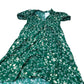 Baukjen Floral Print Dress Green UK Women's Short Sleeve Button Up Size 12