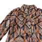 Branded Orange Geometric Print Satin Shirt - Size 6