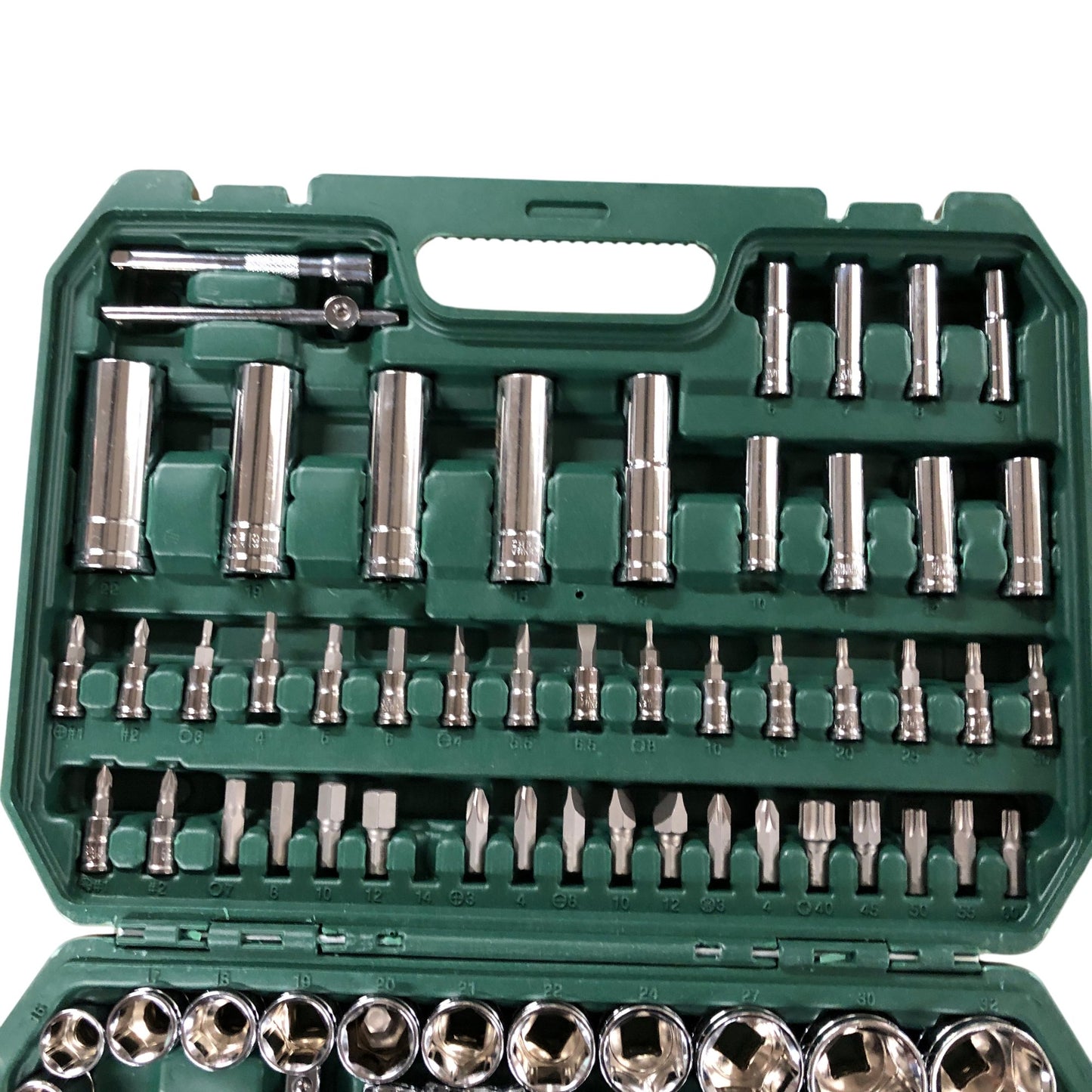 108 Piece Socket Wrench Set With Quick Release Ratchet Tools For DIY Use