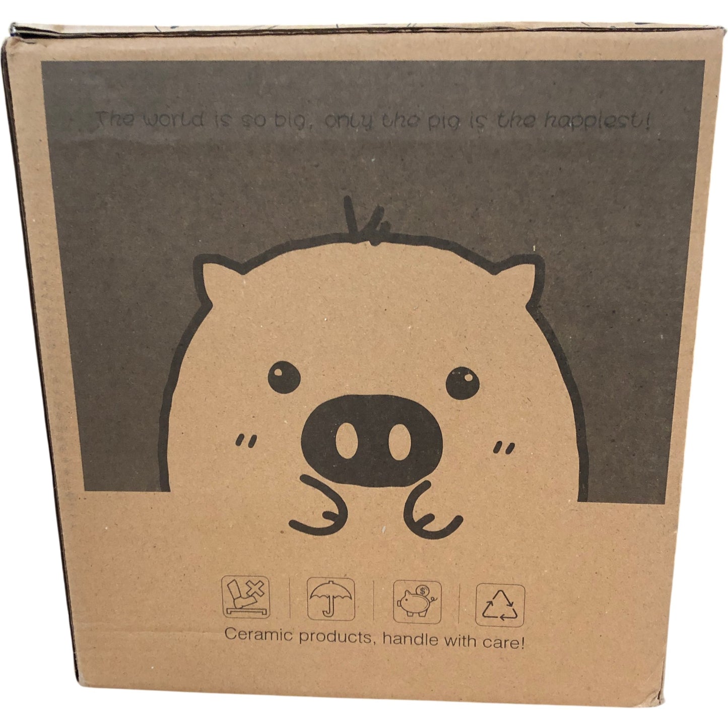 Pig World Large 11" Ceramic Piggy Bank Cute Pig Money Box Pink Collectable