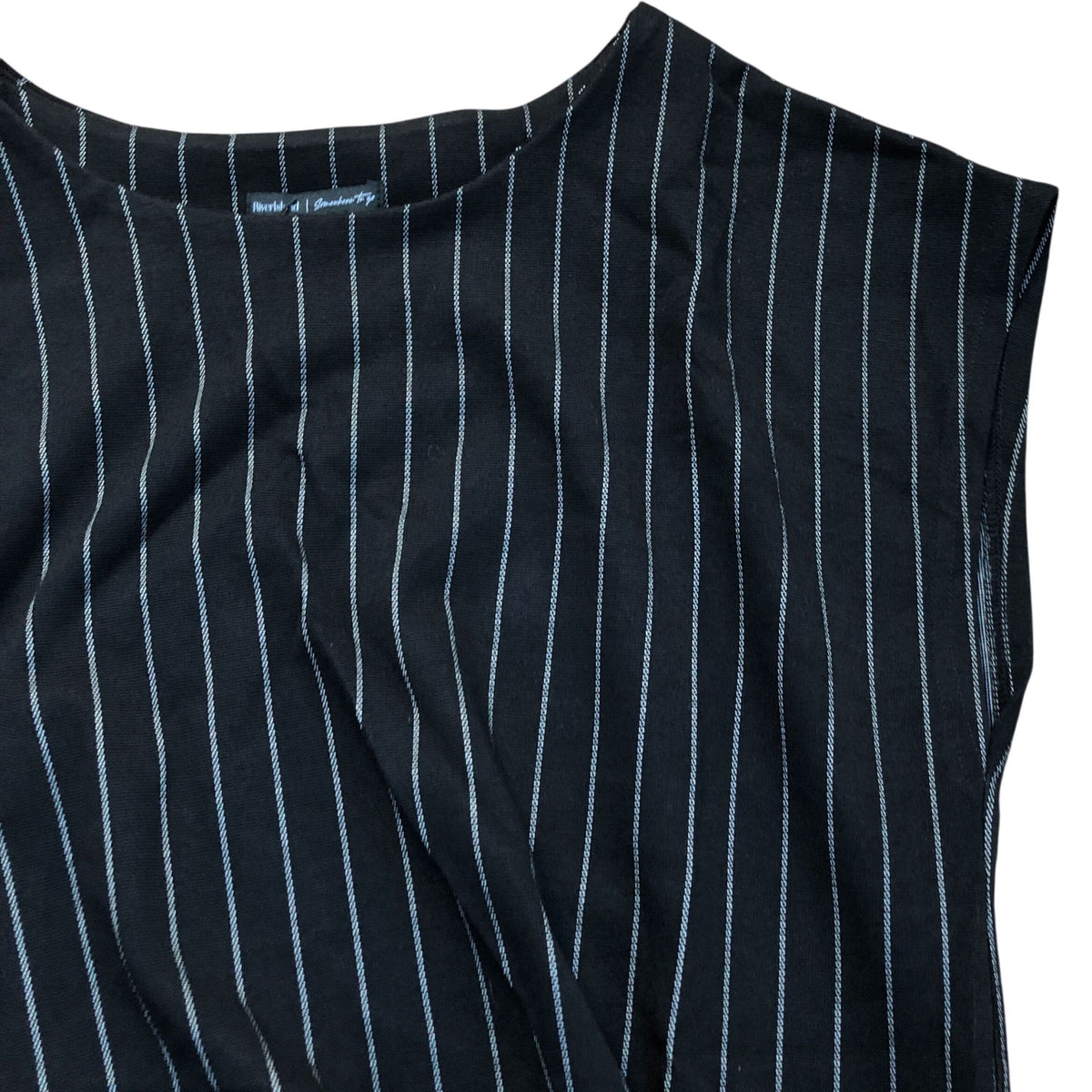 River Island Black Striped Tie Front Top
