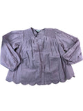 RIVER ISLAND Girls Blouse Size 5-6 Years Lilac Embroidered Button Up Top
