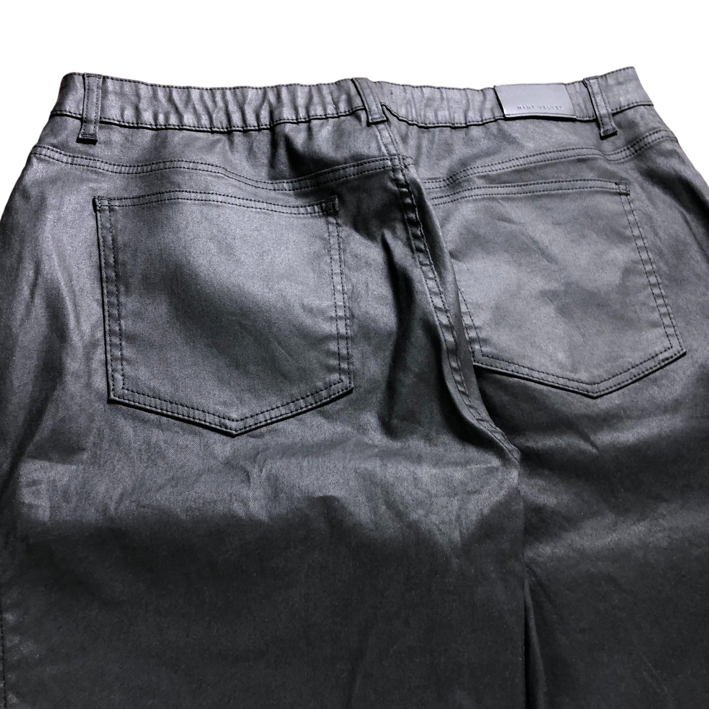 Branded Black Coated Barrel Jeans - Size 18S