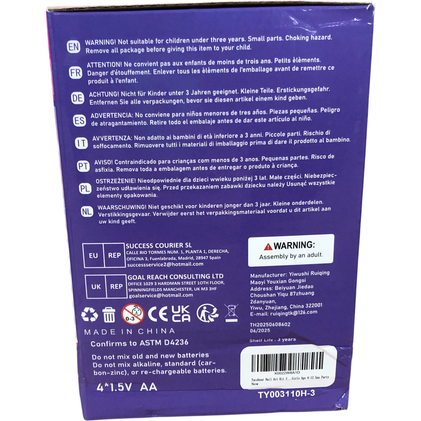 Golray Nail Studio Kids Nail Art Kit Electric Dryer Fun DIY Set 12 Pieces