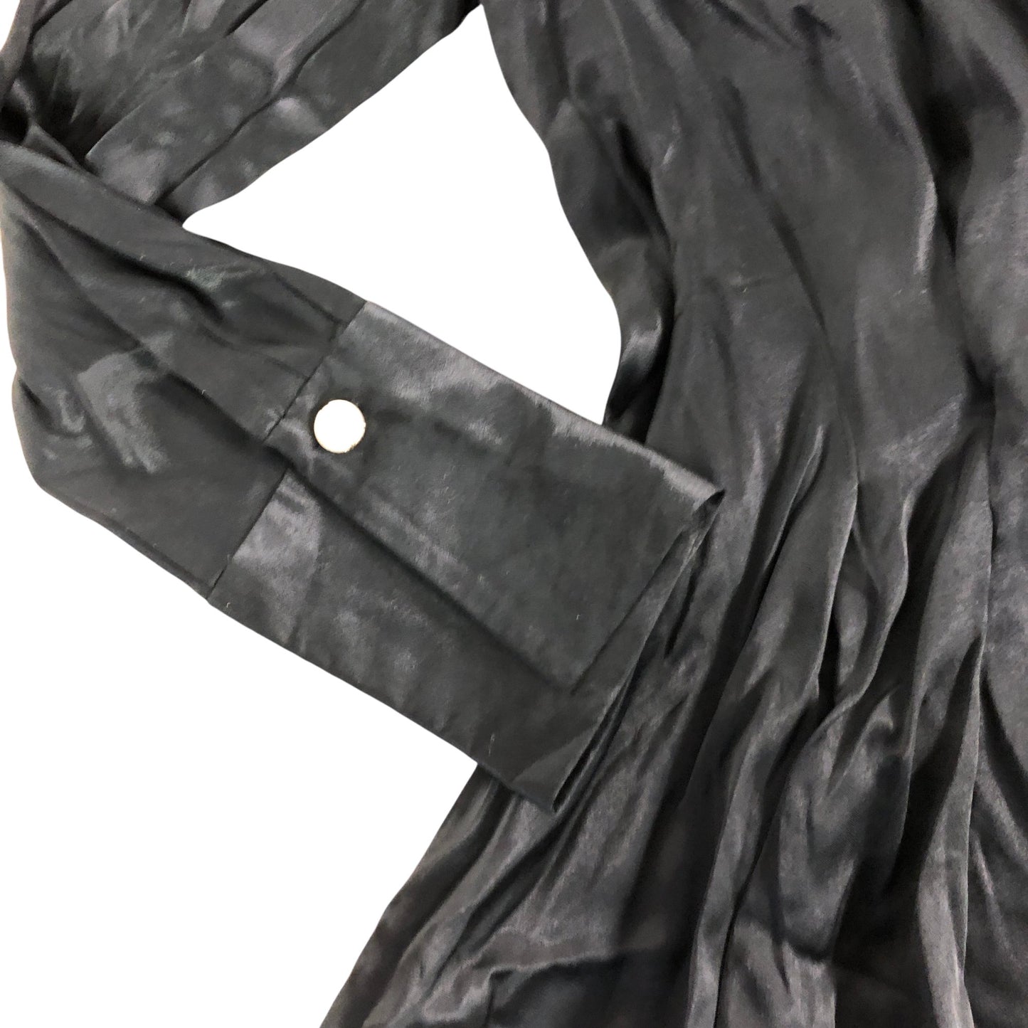 River Island Women's Black Blouse Size 6 Elegant Style Long Sleeve Button Detail