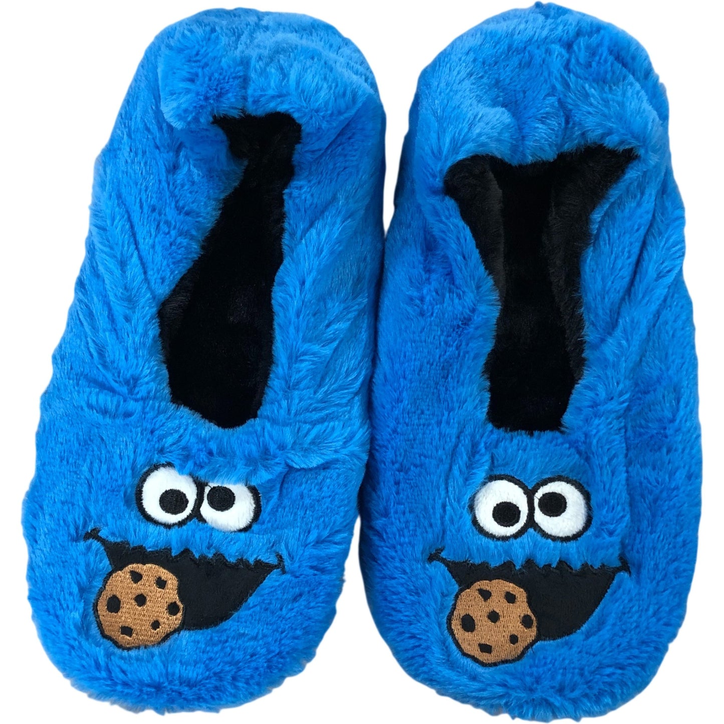 Cookie Monster Blue Slippers Size 11-12 Plush Character Cosy Footwear