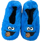 Cookie Monster Blue Slippers Size 11-12 Plush Character Cosy Footwear