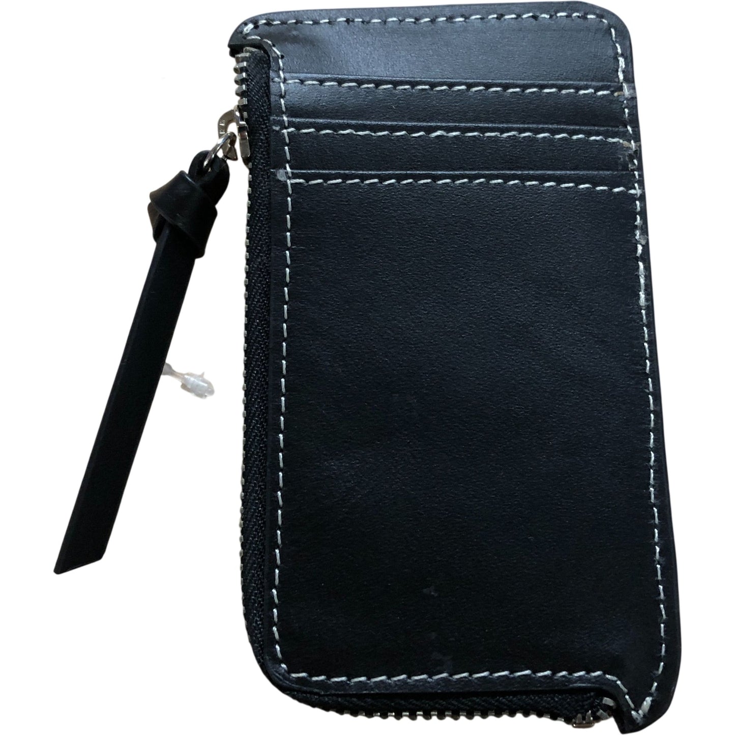 Black Leather Zipper Card Holder Unisex Stylish Design