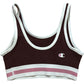 Champion Iconic Bra Top XS Women's Sports Bra Ruby Brown Cream