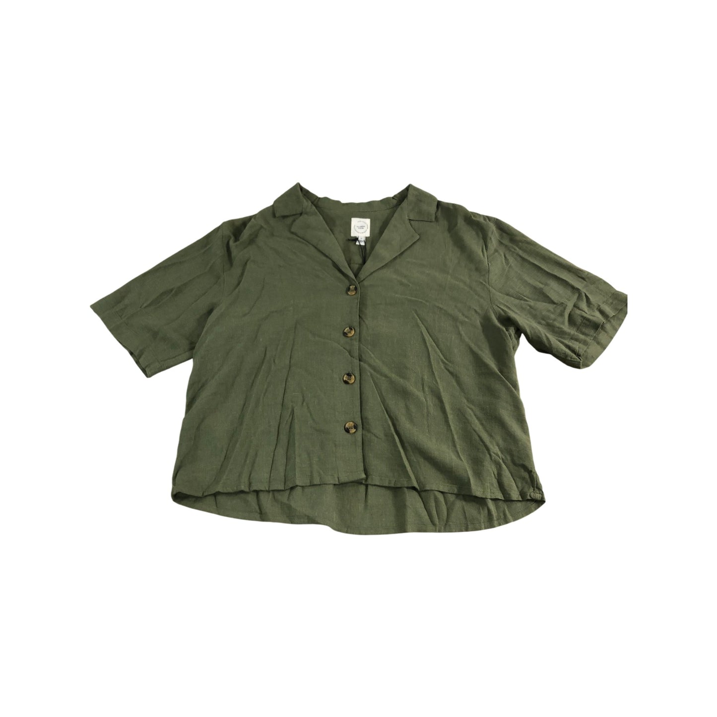 River Island Green Short Sleeve Shirt UK M Women's Lightweight Casual Top