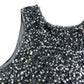 River Island Silver Sequin Sleeveless Bow Top UK 8 Women's Party Wear