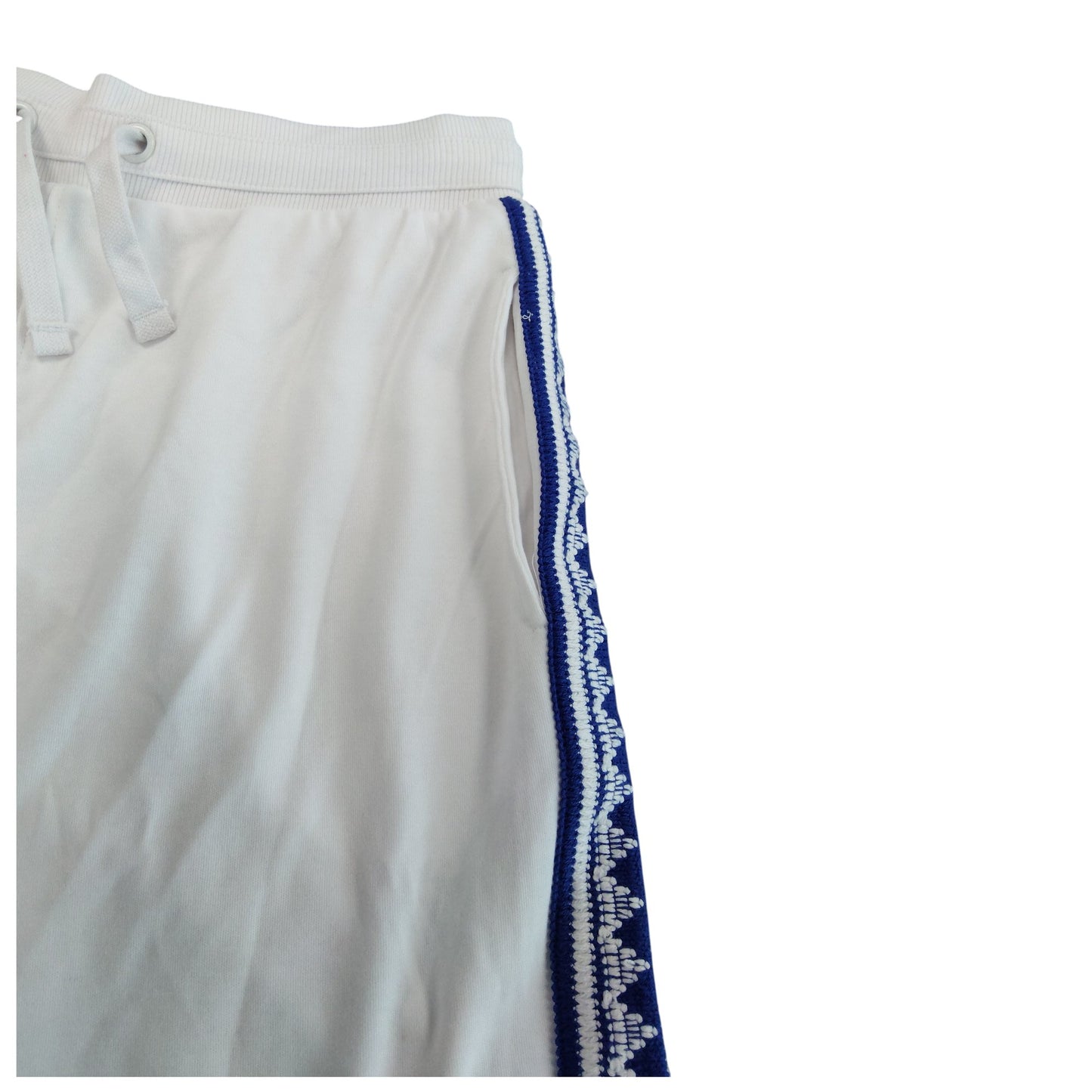 River Island Boys White Shorts UK11-12 Years Elasticated Waist Blue Trim
