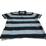 Crew Clothing Polo Shirt XXL Men's Striped Design Blue Light Blue