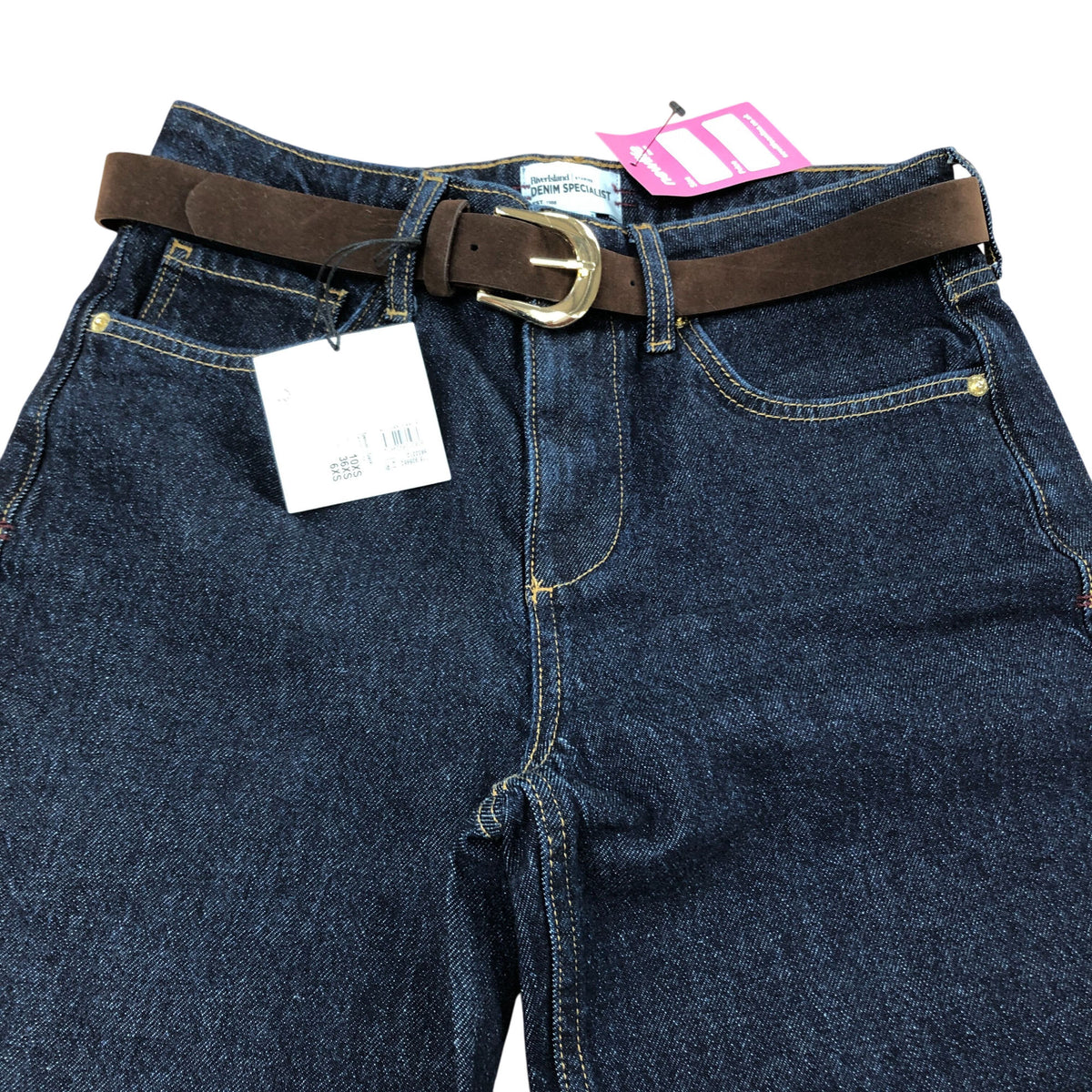 Denim Specialist Flared Jeans UK10 Women's Dark Wash Stretch Cotton