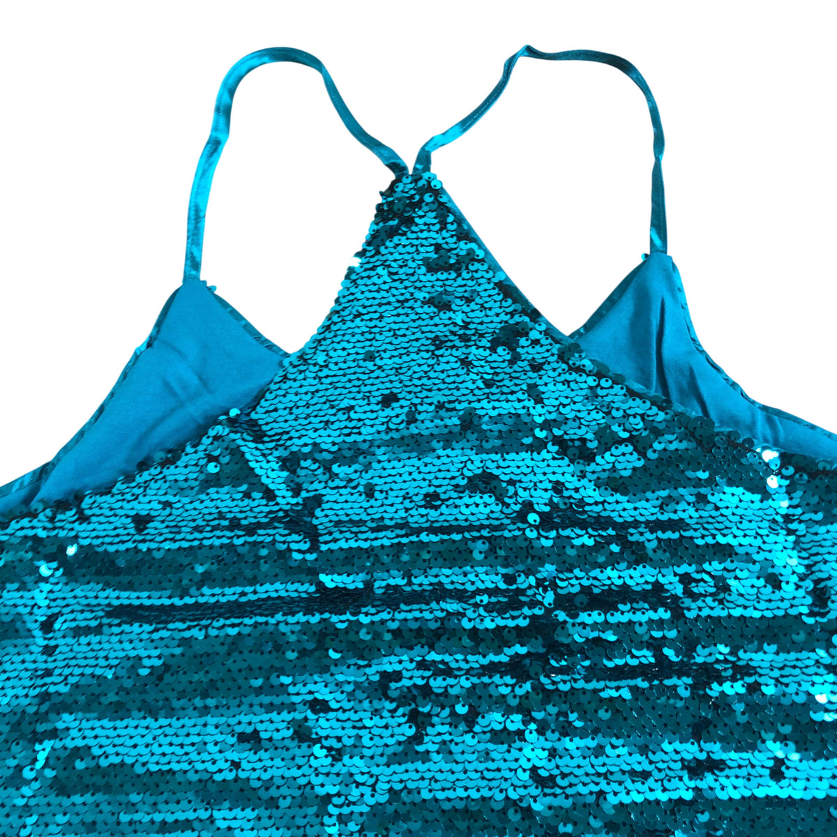 Dancing Leopard Sequin Tank Top Women's Teal Sparkly