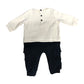 Baker By Ted Baker Baby Set 0-3 Months Cream Black Long Sleeve Trousers