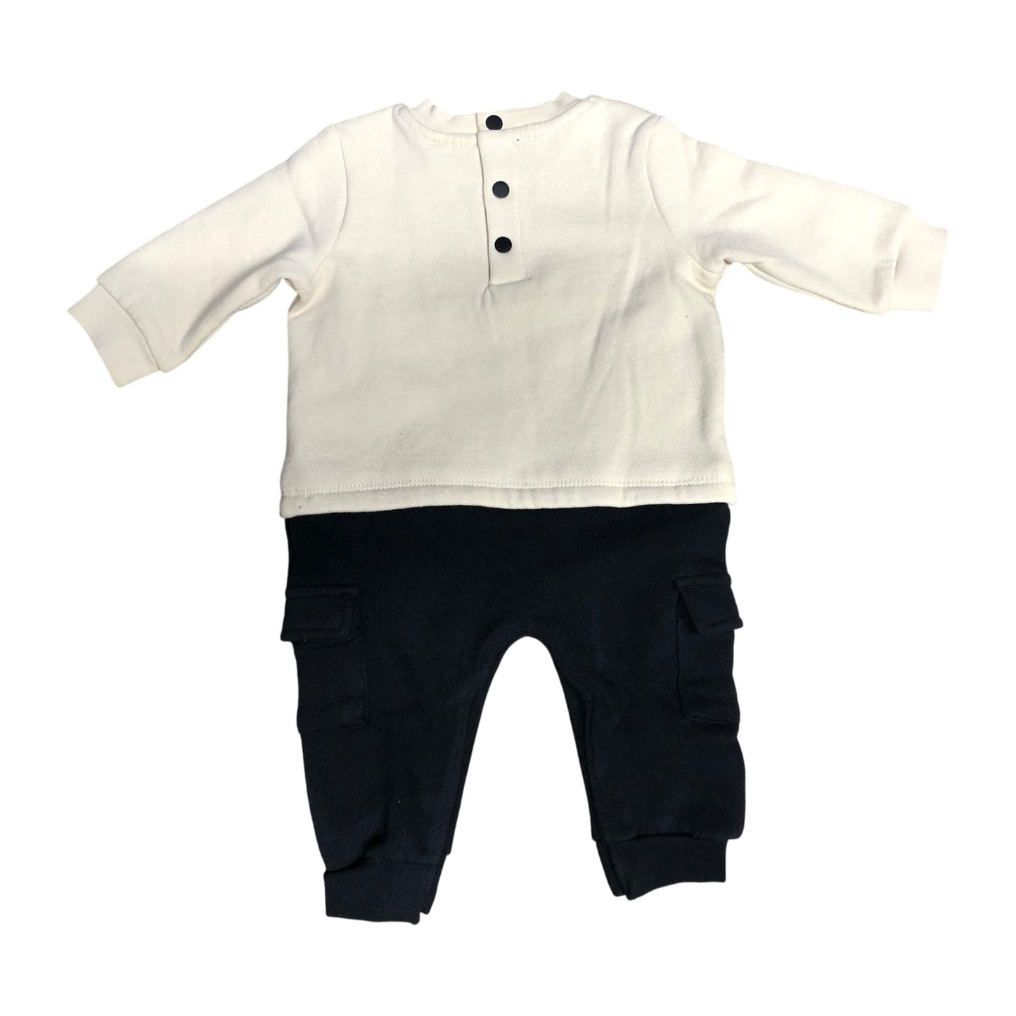 Baker By Ted Baker Baby Set 0-3 Months Cream Black Long Sleeve Trousers