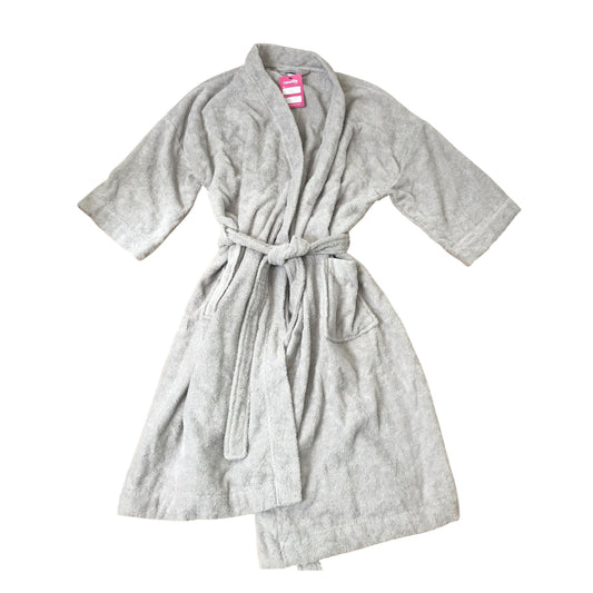 The White Company Fluffy Robe Women's Soft Grey 100% Cotton Loungewear Size 14
