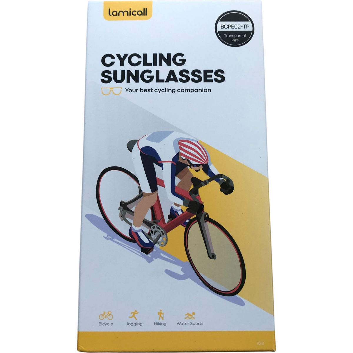 Lamicall Cycling Sunglasses BCPE02-TP Transparent Pink UV Protection