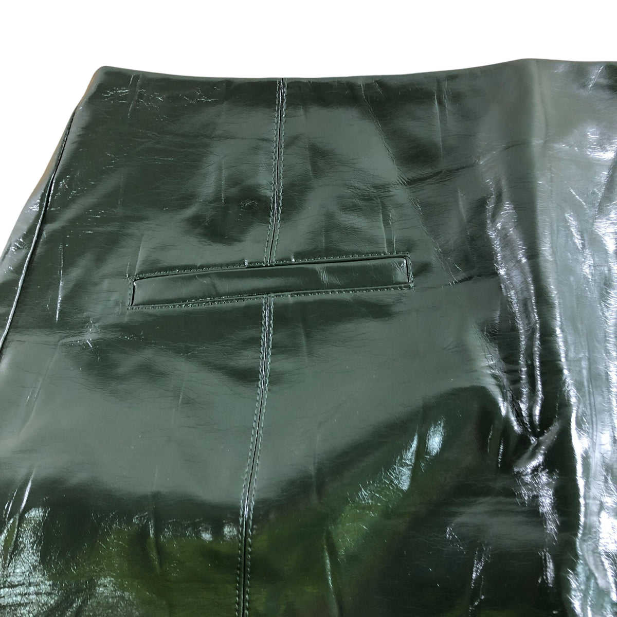 River Island Green Faux Leather Skirt UK10 Women's Pencil