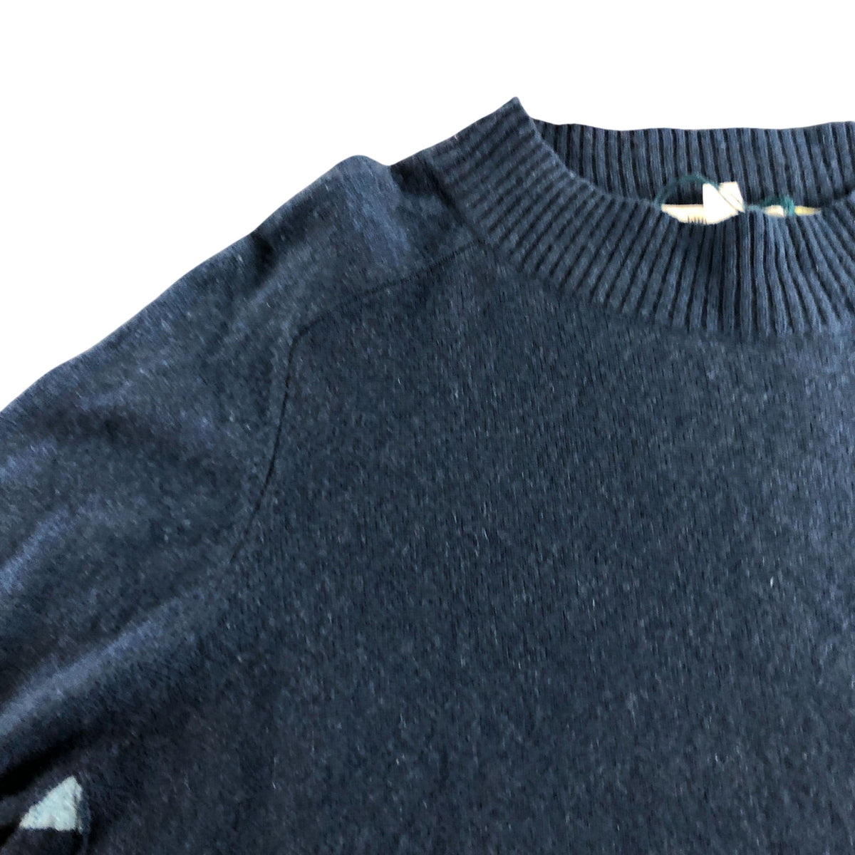 Cora Crew Neck Cashmere Sweater UK14 Women's Navy Multicolour