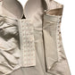 Women's Basque Corset UK34D Satin Cream Full Cups Adjustable Straps