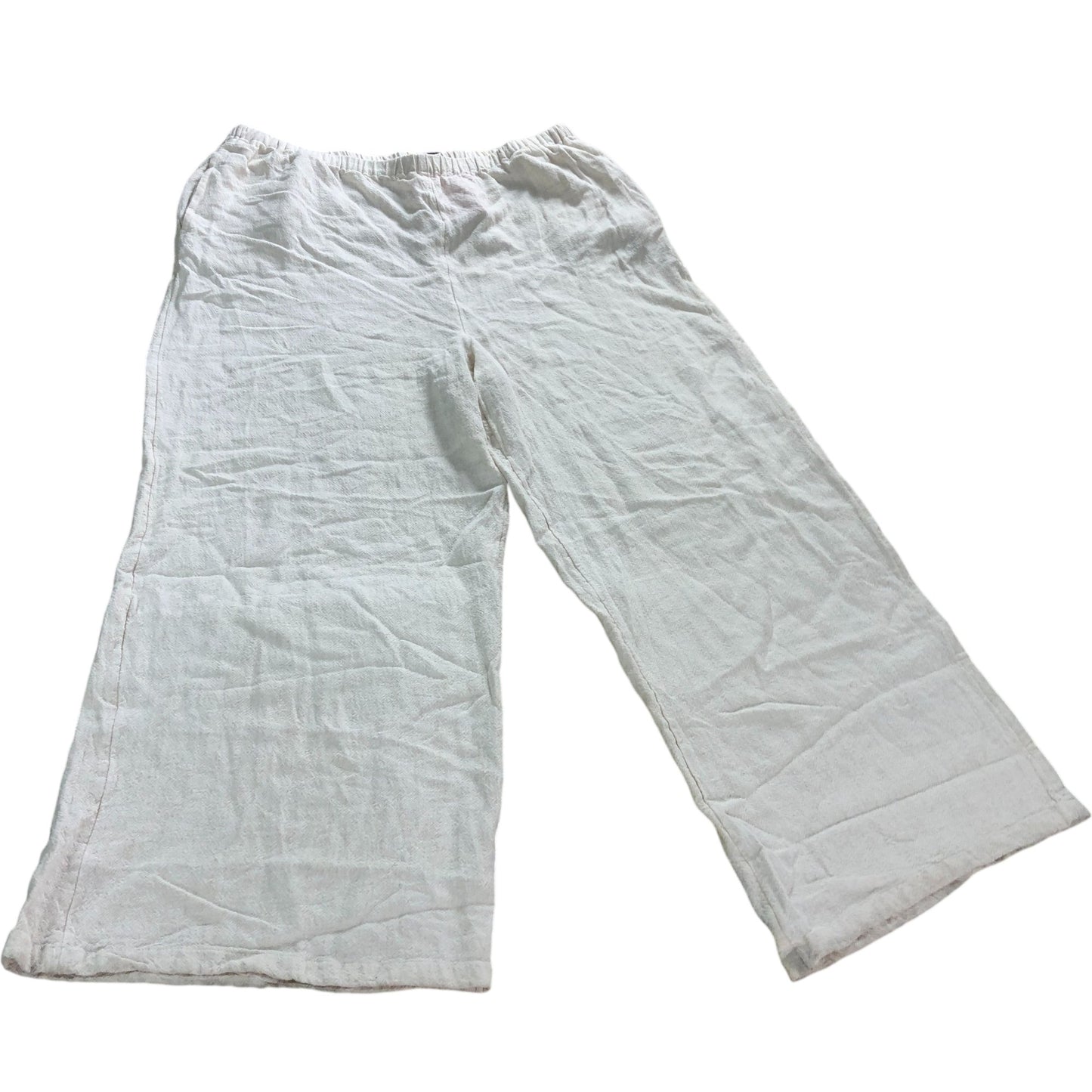 River Island Women's Loungewear Trousers Size L Cream Viscose Linen