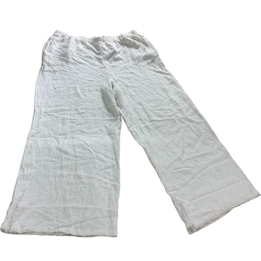 River Island Women's Loungewear Trousers Size L Cream Viscose Linen