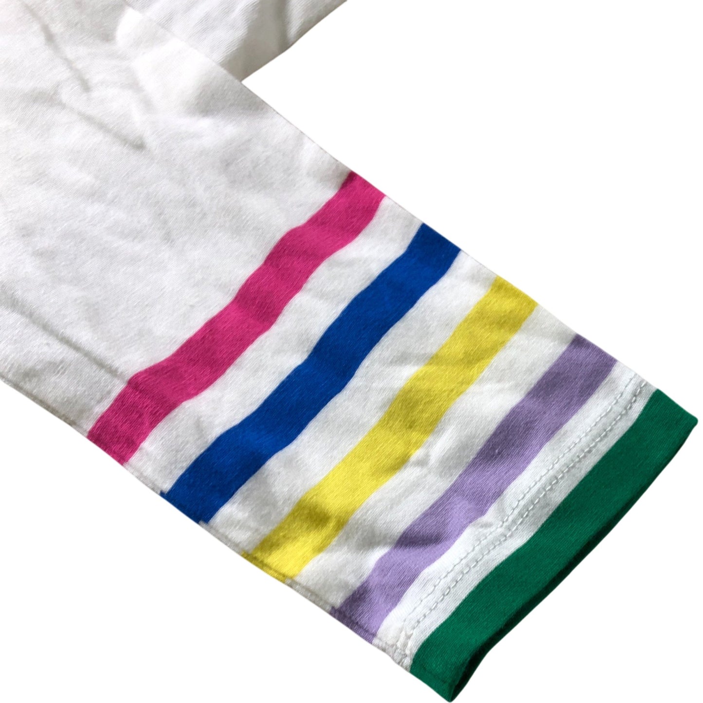 Boden White Long Sleeve Striped Cuff Top - Size 10
