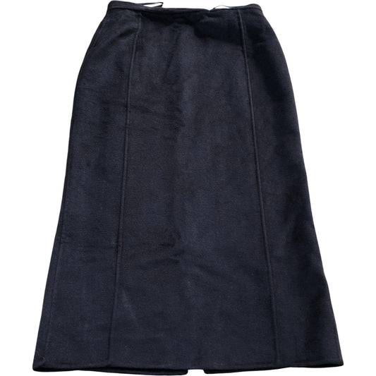 River Island Brown Wool Blend Long Pencil Skirt Women's High Waisted