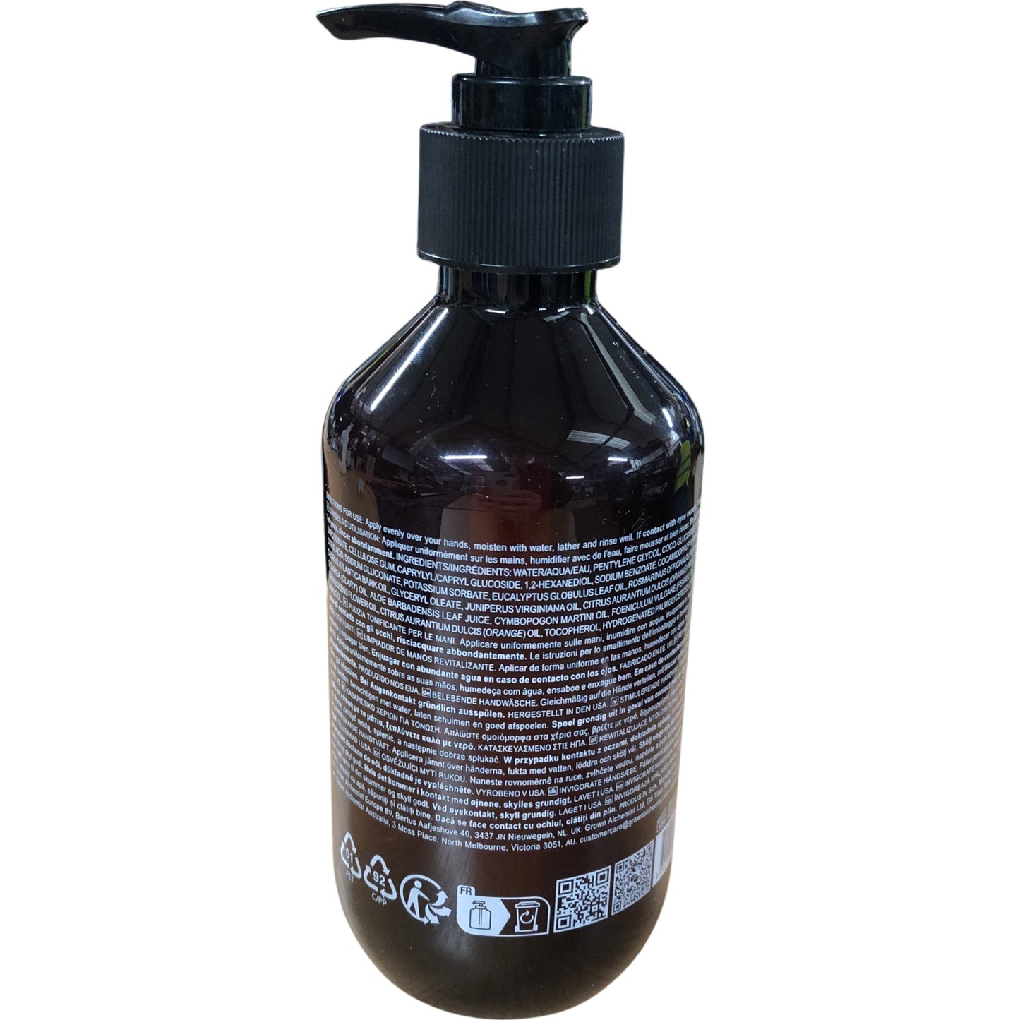 GROWN ALCHEMIST Invigorate Hand Wash 300ml Natural Ingredients Vegan Unisex