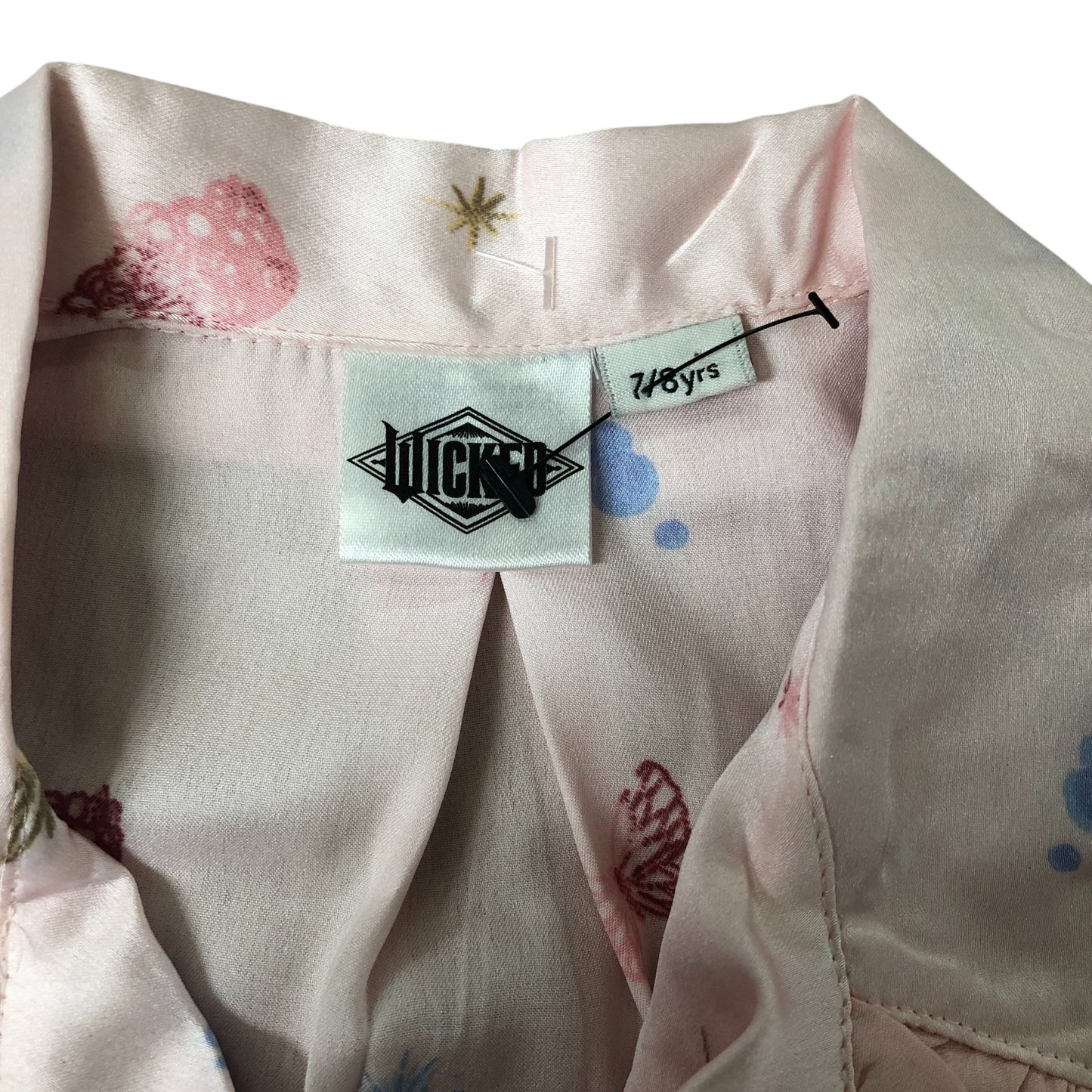 River Island Wicked Girls Nightwear Sleep Shirt 7-8 Years Pink Ruffled Cuffs