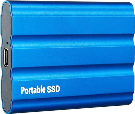 Portable SSD 10TB  External SSD Waterproof Shockproof Blue Aluminium