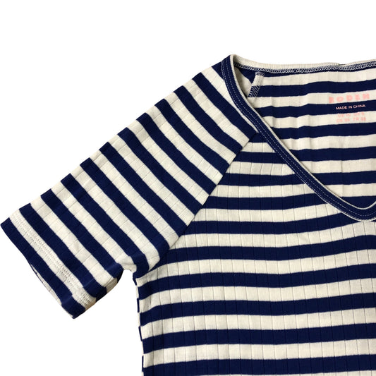 Boden Blue Striped T-Shirt - Size 10